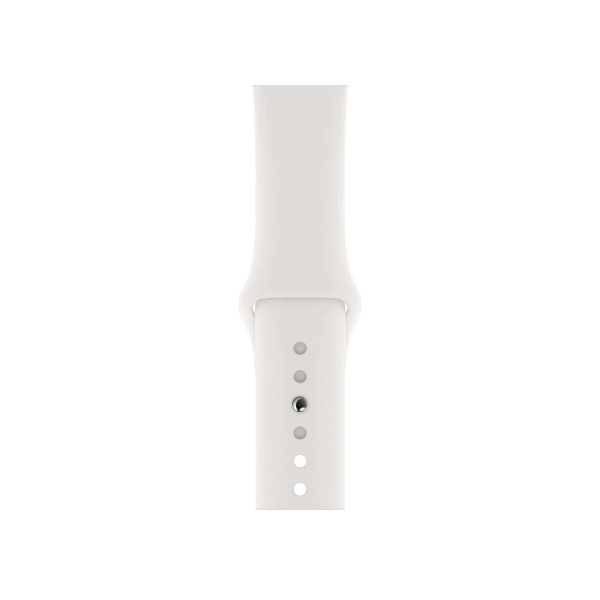 Apple Watch Series 5 | 40mm | Stainless Steel Case Zilver | Wit Sportbandje | GPS | WiFi + 4G