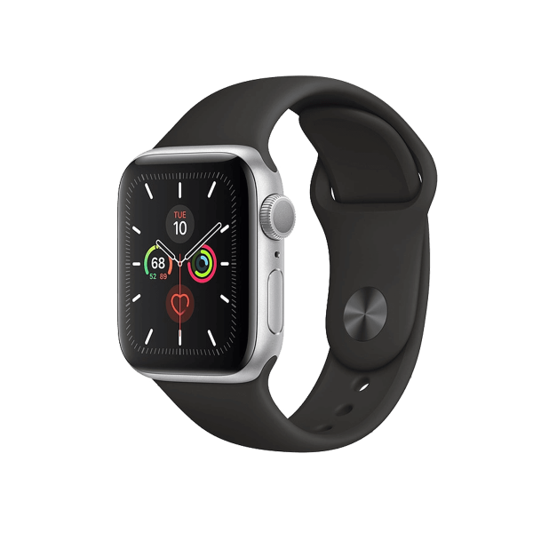 Apple Watch Series 5 | 40mm | Aluminium Case Zilver | Zwart sportbandje | GPS | WiFi + 4G