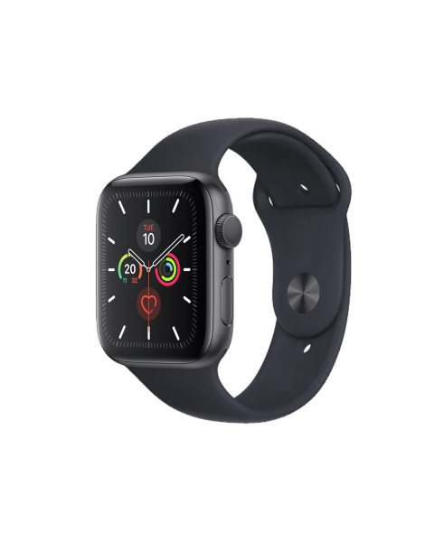 Apple Watch Series 5 | 44mm | Aluminium Case Spacegrijs | Middernacht Blauw sportbandje | GPS | WiFi + 4G