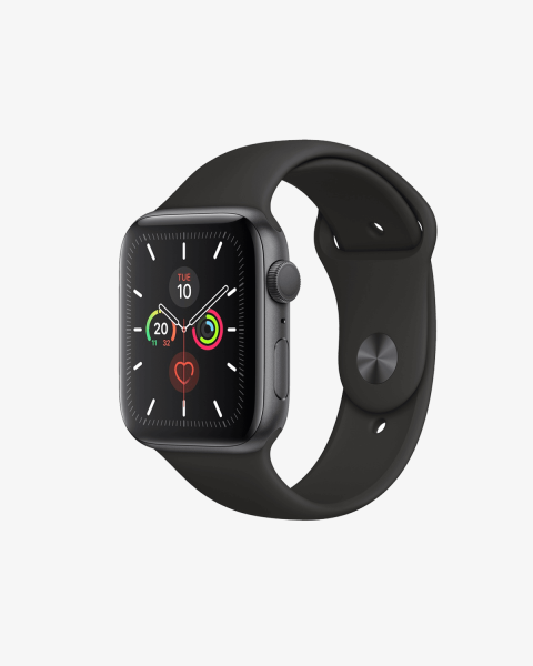 Apple Watch Series 5 | 44mm | Aluminium Case Spacegrijs | Zwart sportbandje | GPS | WiFi + 4G