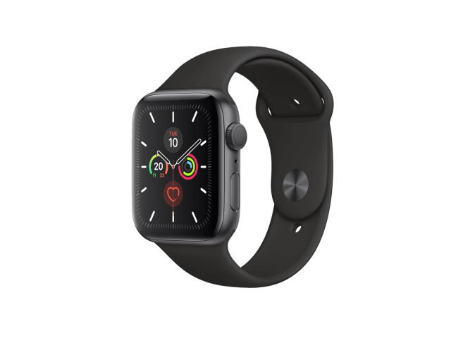 Apple Watch Series 5 | 44mm | Aluminium Case Spacegrijs | Zwart sportbandje | GPS | WiFi + 4G C-grade