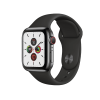 Apple Watch Series 5 | 40mm | Stainless Steel Case Zwart | Zwart sportbandje | GPS | WiFi + 4G