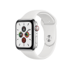 Apple Watch Series 5 | 44mm | Stainless Steel Case Zilver | Wit sportbandje | GPS | WiFi + 4G