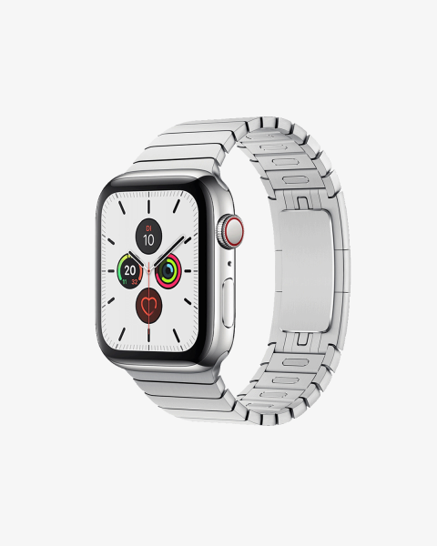 Apple Watch Series 5 | 44mm | Stainless Steel Case Zilver | Zilveren Schakelarmband | GPS | WiFi