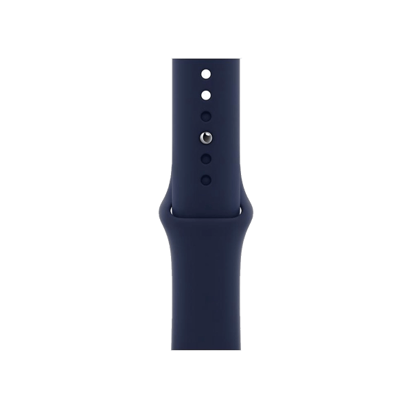 Apple Watch Series 6 | 40mm | Stainless Steel Case Goud | Deep Navy sportbandje | GPS | WiFi + 4G