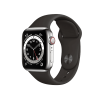 Apple Watch Series 6 | 40mm | Stainless Steel Case Zilver | Zwart sportbandje | GPS | WiFi + 4G