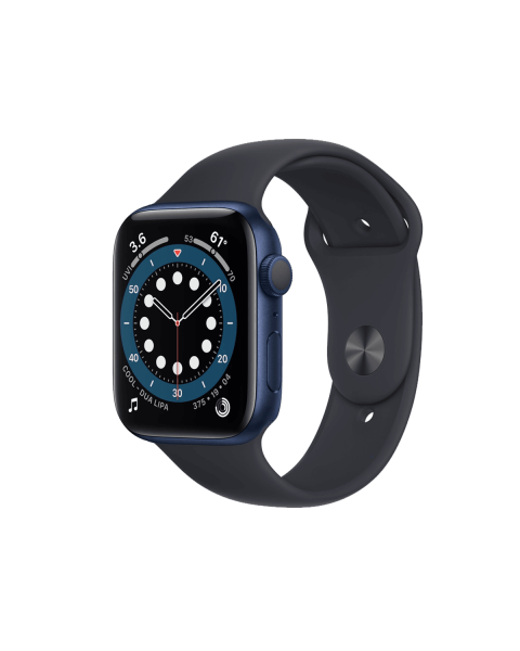 Refurbished Apple Watch Series 6 | 44mm | Aluminium Case Blauw | Middernacht Blauw sportbandje | GPS | WiFi + 4G