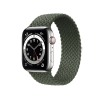 Apple Watch Series 6 | 44mm | Stainless Steel Case Zilver | Groen gevlochten solo loop | GPS | WiFi + 4G
