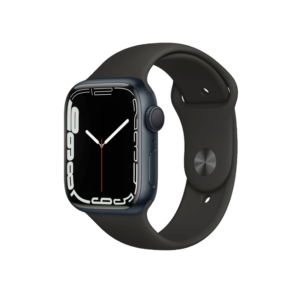 Apple Watch Series 7 | 41mm | Aluminium Case Middernacht Blauw | Zwart sportbandje | GPS | WiFi