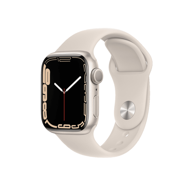 Apple Watch Series 7 | 41mm | Aluminium Case Sterrenlicht Wit | Sterrenlicht Wit sportbandje | GPS | WiFi + 4G