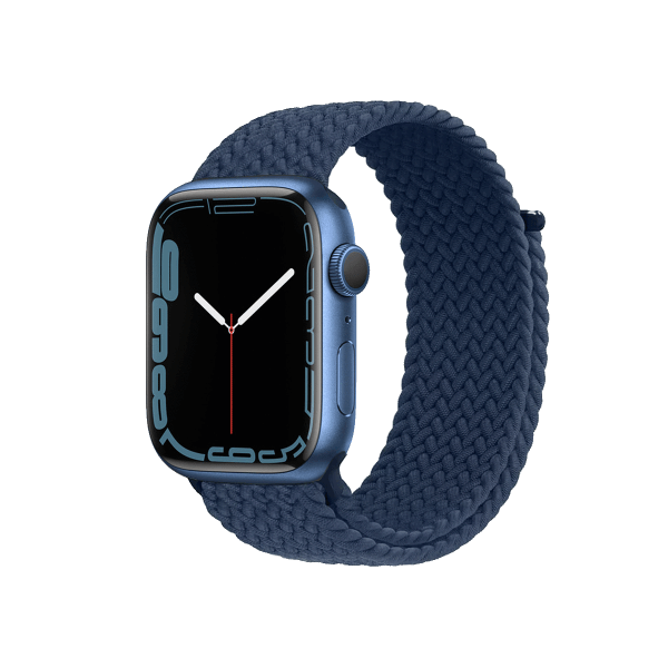 Apple Watch Series 7 | 45mm | Aluminium Case Blauw | Blauw gevlochten Solo Loop | GPS | WiFi