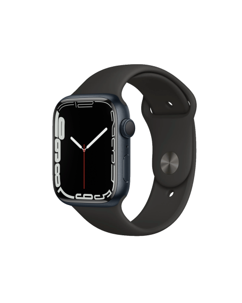 Apple Watch Series 7 | 45mm | Aluminium Case Middernacht Blauw | Zwart sportbandje | GPS | WiFi