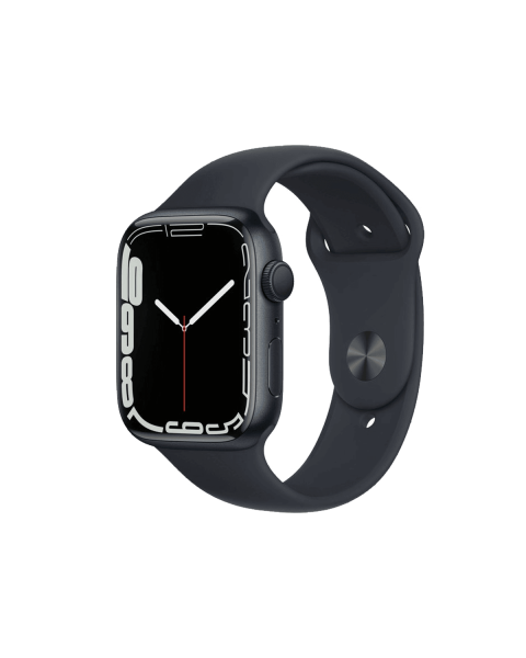 Refurbished Apple Watch Series 7 | 45mm | Aluminium Case Middernacht Blauw | Middernacht Blauw sportbandje | GPS | WiFi + 4G