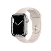 Apple Watch Series 7 | 45mm | Stainless Steel Case Zilver | Sterrenlicht Wit sportbandje | GPS | WiFi + 4G