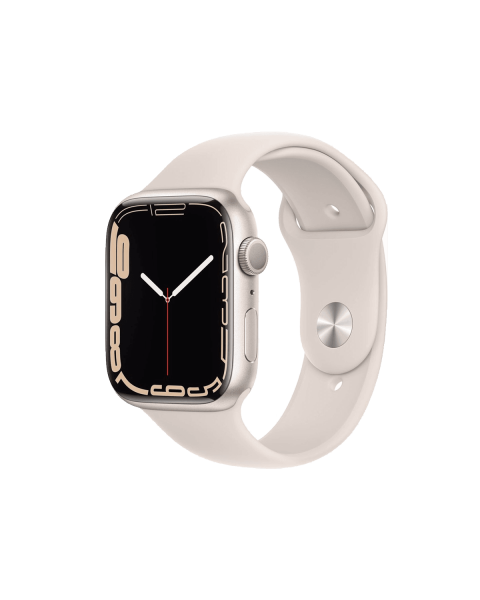 Apple Watch Series 7 | 45mm | Aluminium Case Sterrenlicht Wit | Sterrenlicht Wit sportbandje | GPS | WiFi