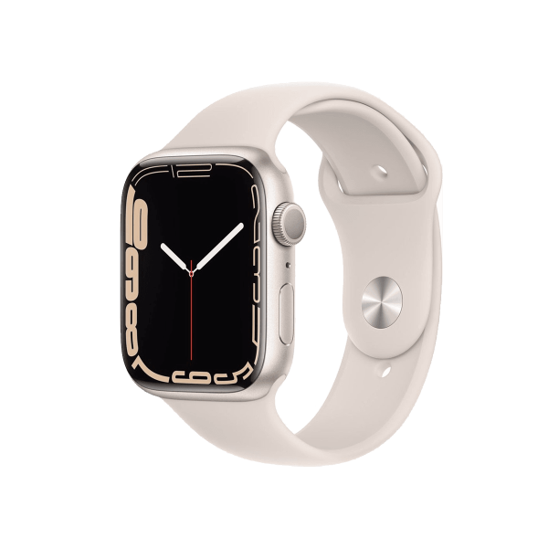 Apple Watch Series 7 | 45mm | Aluminium Case Sterrenlicht Wit | Sterrenlicht Wit sportbandje | GPS | WiFi