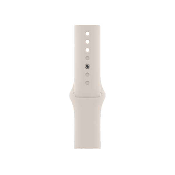 Apple Watch Series 7 | 45mm | Stainless Steel Case Goud | Antique Wit sportbandje | GPS | WiFi + 4G