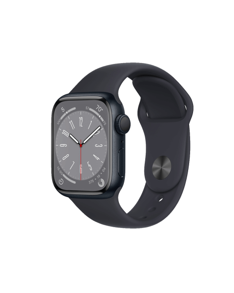 Apple Watch Series 8 | 41mm | Aluminium Case Middernacht Blauw | Middernacht Blauw sportbandje | GPS | WiFi + 4G