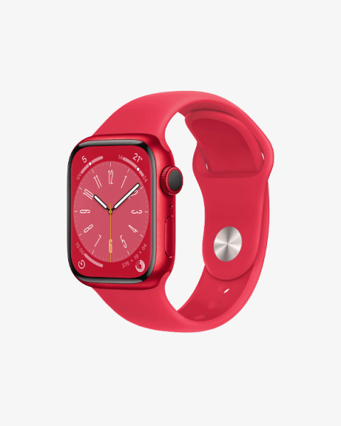 Apple Watch Series 8 | 41mm | Aluminium Case Rood | Rood sportbandje | GPS | WiFi