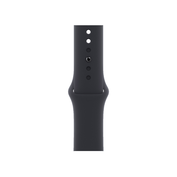 Apple Watch Series 8 | 41mm | Stainless Steel Case Grafiet | Middernacht Blauw sportbandje  | GPS | WiFi + 4G