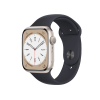 Apple Watch Series 8 | 45mm | Aluminium Case Sterrenlicht Wit | Middernacht Blauw sportbandje | GPS | WiFi + 4G