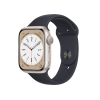 Apple Watch Series 8 | 41mm | Aluminium Case Sterrenlicht Wit | Zwart sportbandje | GPS | WiFi
