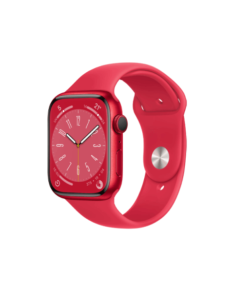 Apple Watch Series 8 | 45mm | Aluminium Case Rood | Rood sportbandje | GPS | WiFi