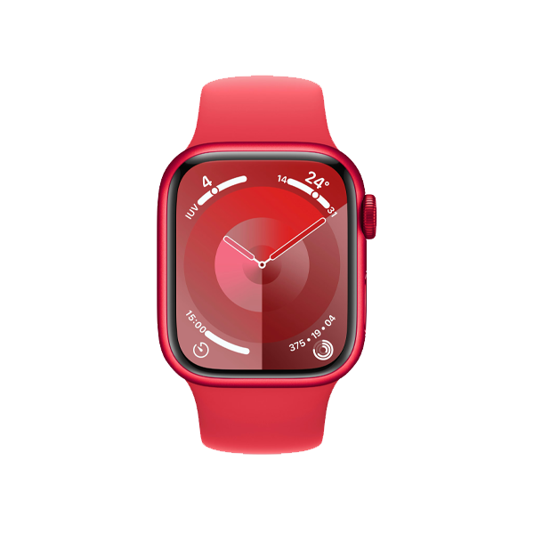 Apple Watch Series 9 | 41mm | Aluminium Case Rood | Rood sportbandje M/L | GPS | WiFi + 4G