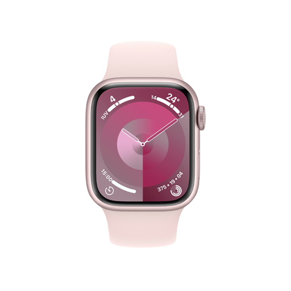 Apple Watch Series 9 | 41mm | Aluminium Case Roze | Roze sportbandje S/M | GPS | WiFi + 4G