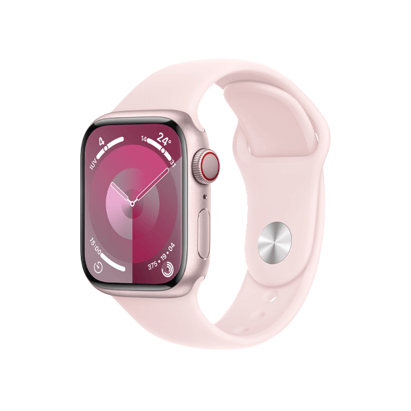 Apple Watch Series 9 | 41mm | Aluminium Case Roze | Roze sportbandje S/M | GPS | WiFi + 4G