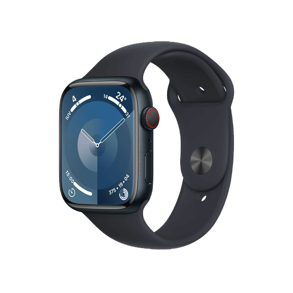 Apple Watch Series 9 | 45mm | Aluminium Case Middernacht | Middernacht sportbandje S/M | GPS | WiFi + 4G