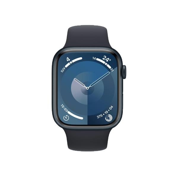Apple Watch Series 9 | 45mm | Aluminium Case Middernacht | Middernacht sportbandje S/M | GPS | WiFi