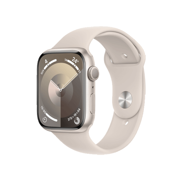 Apple Watch Series 9 | 45mm | Aluminium Case Sterrenlicht | Sterrenlicht sportbandje M/L | GPS | WiFi