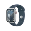 Apple Watch Series 9 | 45mm | Aluminium Case Zilver | Blauw sportbandje S/M | GPS | WiFi + 4G
