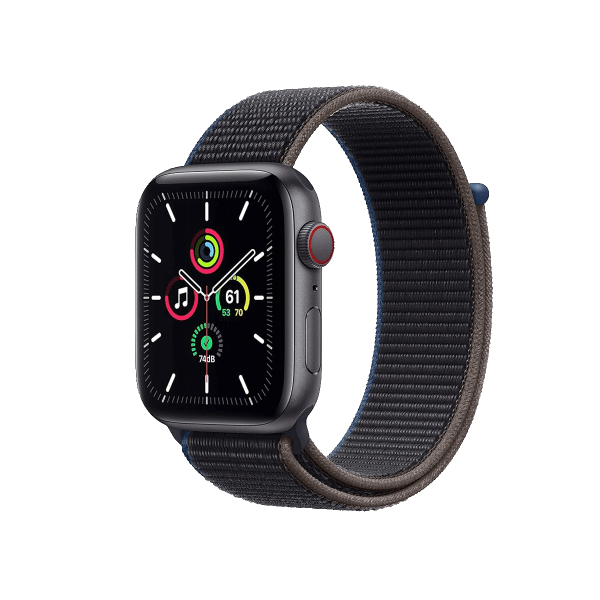 Apple Watch Series SE | 44mm | Aluminium Case Spacegrijs | Charcoal sport loop | GPS | WiFi + 4G