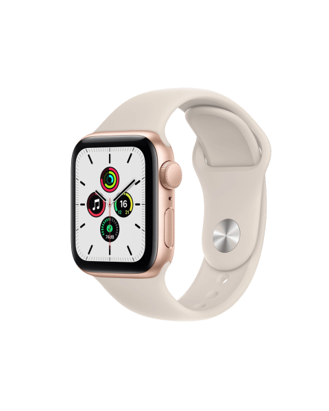 Apple Watch Series SE | 40mm | Aluminium Case Goud | Sterrenlicht wit sportbandje | GPS | WiFi + 4G