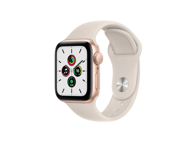 Apple Watch Series SE | 40mm | Aluminium Case Goud | Sterrenlicht wit sportbandje | GPS | WiFi C-grade