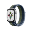 Apple Watch Series SE | 40mm | Aluminium Case Zilver | Blauw/Groene sport loop | GPS | WiFi + 4G