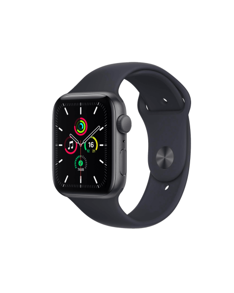 Refurbished Apple Watch Series SE | 44mm | Aluminium Case Spacegrijs | Middernacht blauw sportbandje | GPS | WiFi