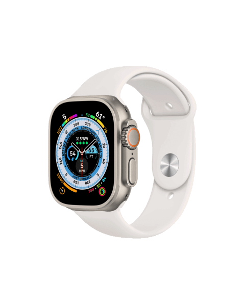Apple Watch Ultra | 49mm | Titanium Case | Wit sportbandje | GPS | WiFi + 4G