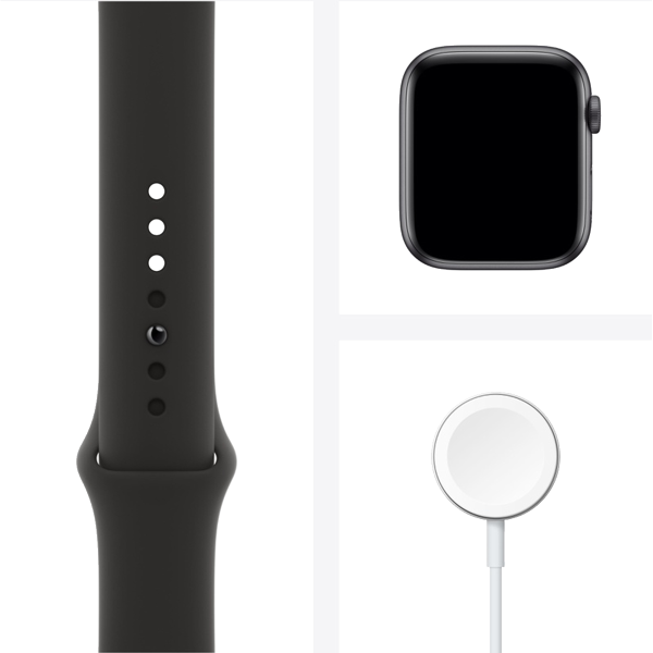 Apple Watch series 6 | 44mm | Aluminium Case Spacegrijs | Zwart sportbandje | GPS | WiFi + 4G