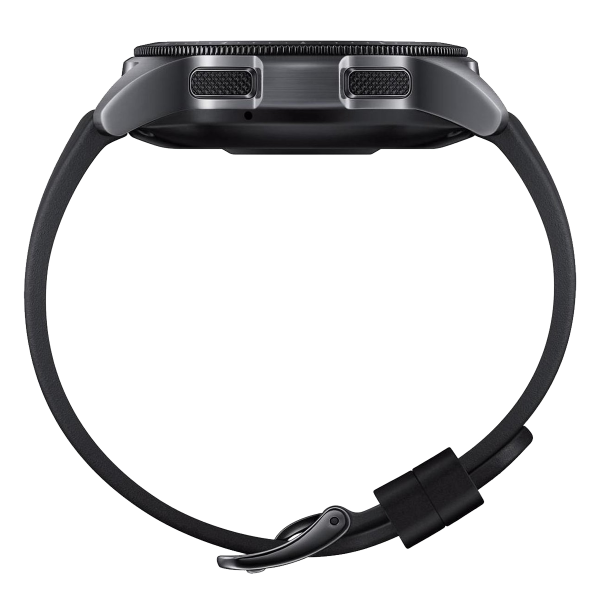 Galaxy Watch | 42 | Stainless steel Case Zwart | Zwart leren band | GPS | WiFi + 4G