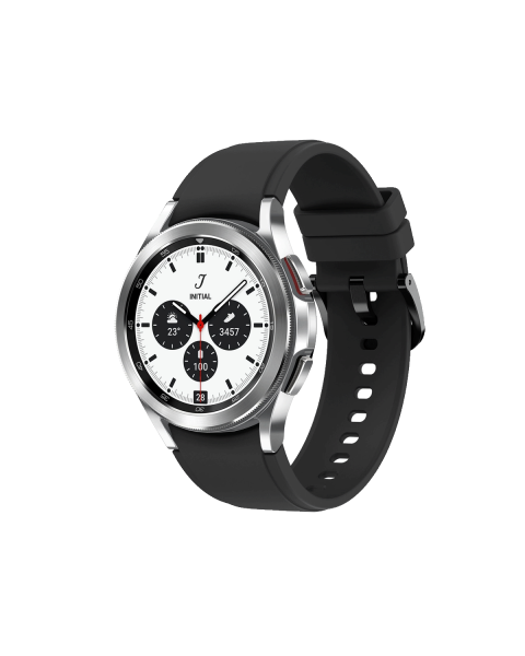 Galaxy Watch4 Classic | 42mm | Stainless Steel Case Zilver | Zwart sportbandje | GPS | WiFi + 4G