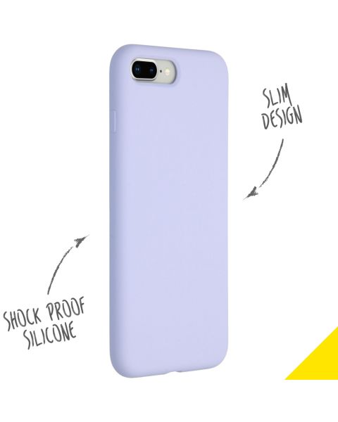 Accezz Liquid Silicone Backcover iPhone 8 Plus / 7 Plus - Lila