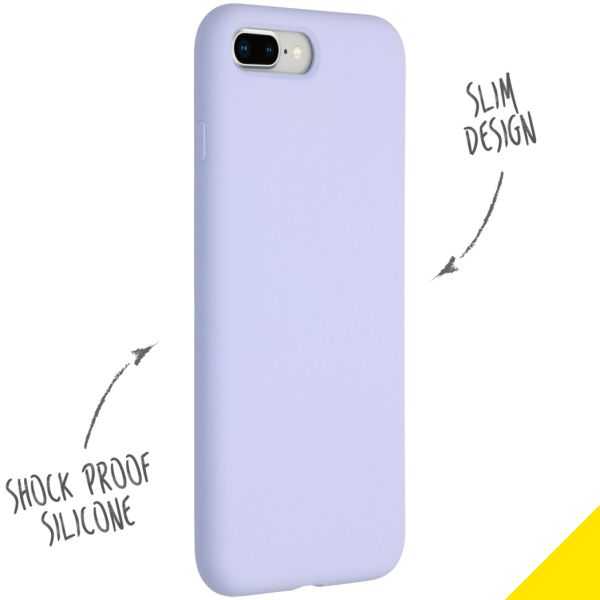 Accezz Liquid Silicone Backcover iPhone 8 Plus / 7 Plus - Lila