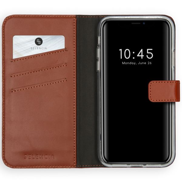 Selencia Echt Lederen Bookcase iPhone 11 - Lichtbruin / Hellbraun  / Light Brown