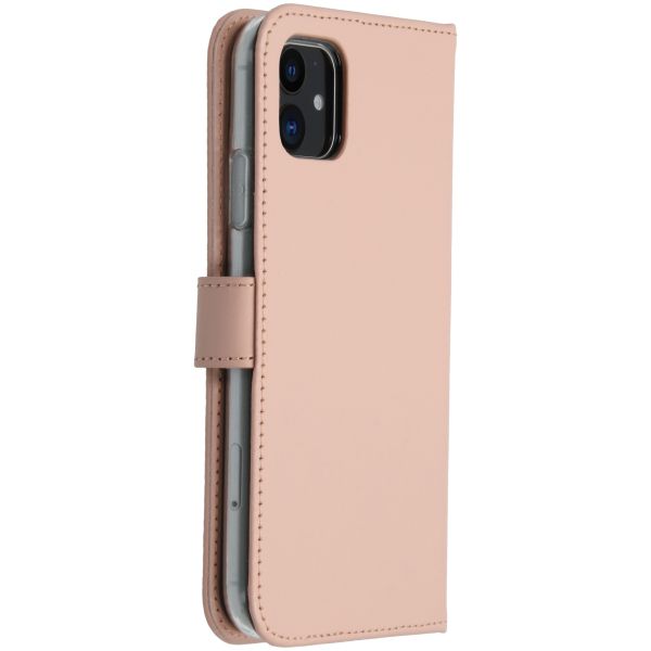 Selencia Echt Lederen Bookcase iPhone 11 - Roze / Rosa / Pink