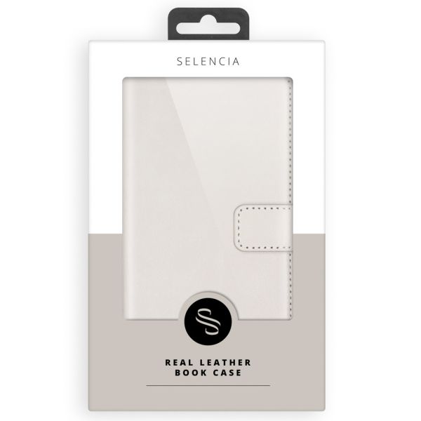 Selencia Echt Lederen Bookcase iPhone 11 - Lichtgrijs / Hellgrau    / Light Gray