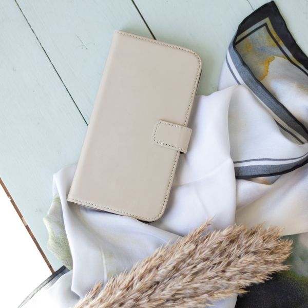 Selencia Echt Lederen Bookcase iPhone 11 - Lichtgrijs / Hellgrau    / Light Gray
