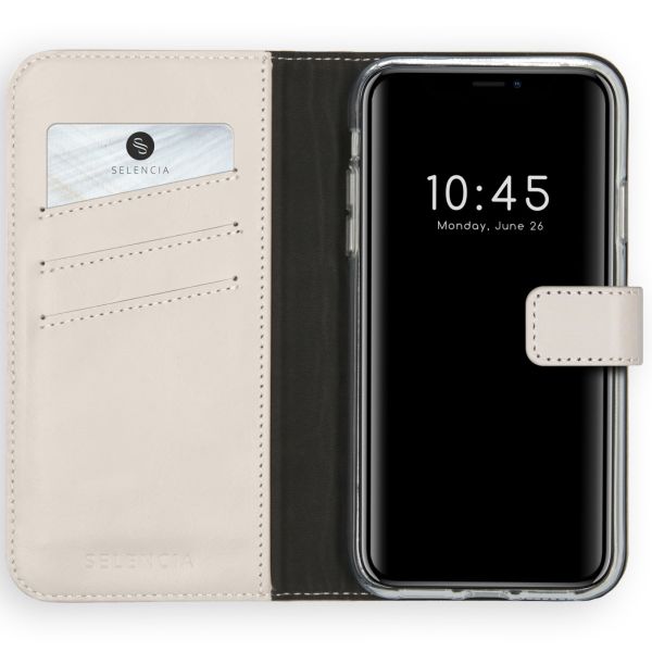 Selencia Echt Lederen Bookcase iPhone 11 - Lichtgrijs / Hellgrau    / Light Gray